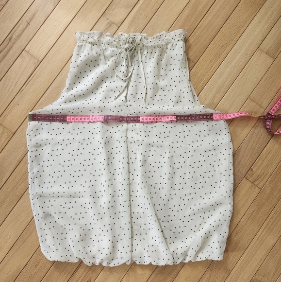 Size L Max Studio Black Polka Dot Sleeveless White Top - Picture 9 of 9